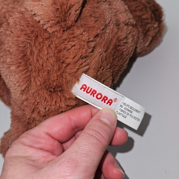 Aurora Lil Benny Brown Teddy Bear Plush Pink Feet 9.5" Stuffed Animal Toy SOFT - Picture 6 of 7